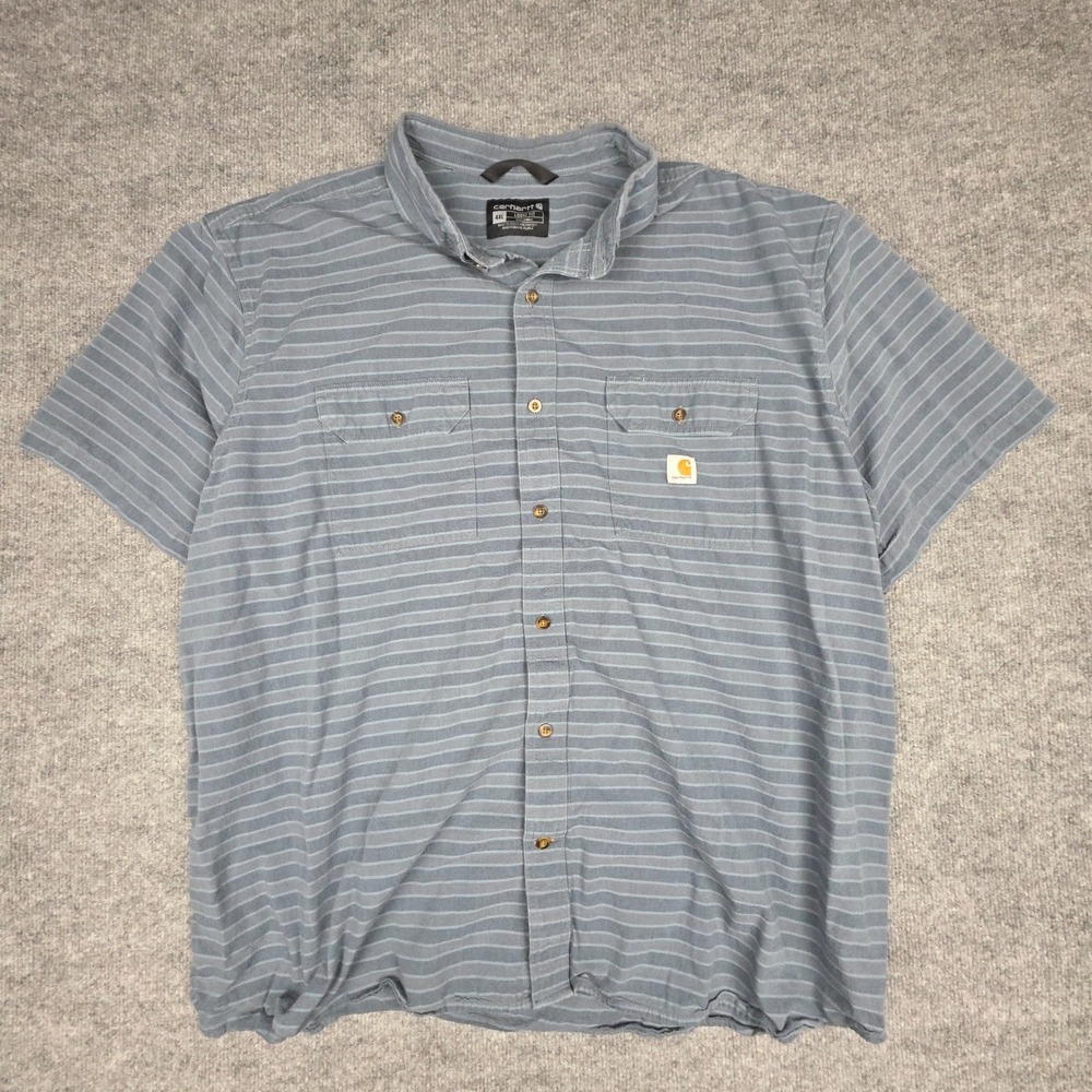 Carhartt Men's Loose Fit Midweight Striped Shirt Men's 4XL Striped Button Up